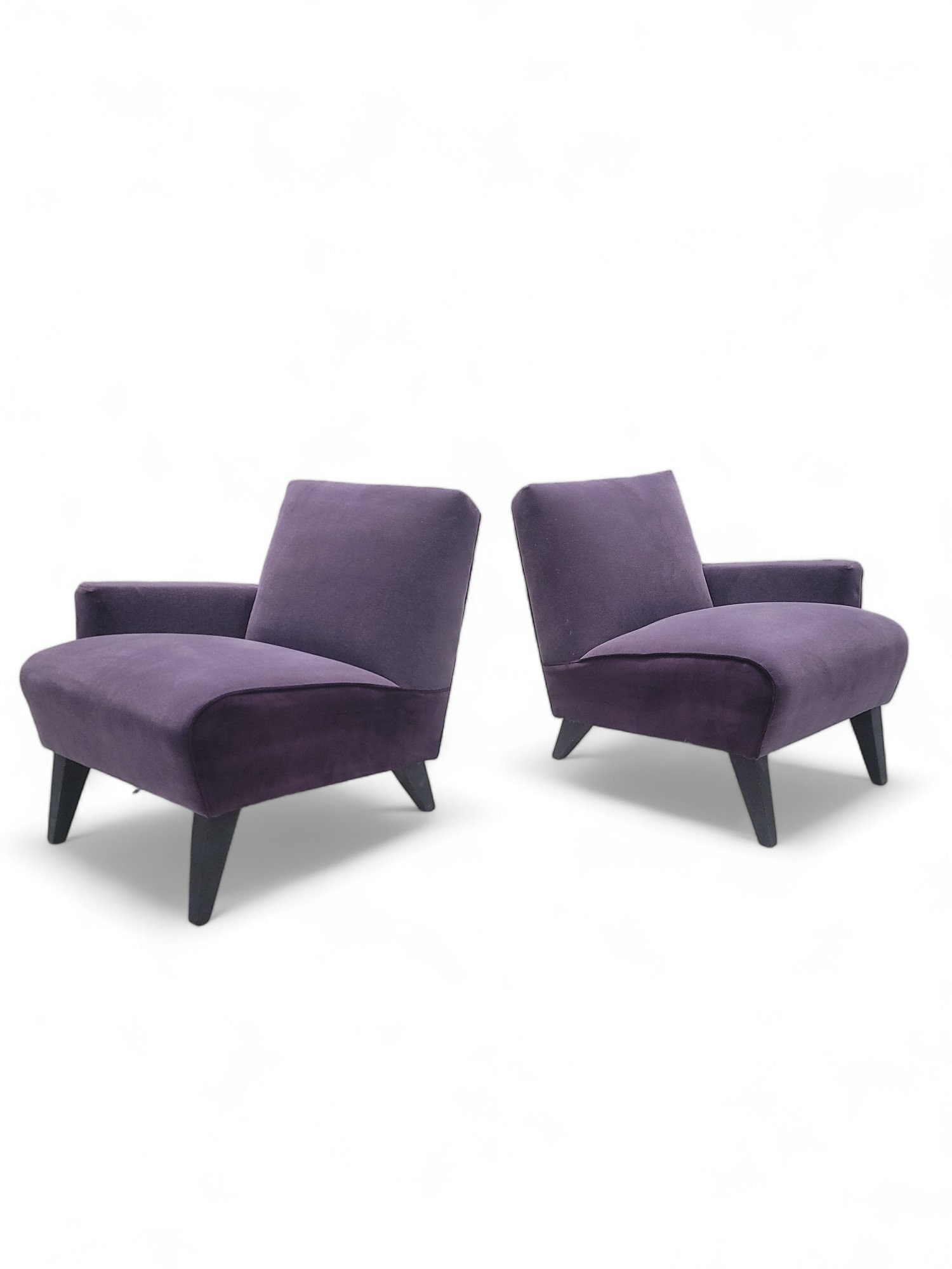 Mid Century Modern Jens Risom Split Single Arm Lounge Chairs- Set of 2 - 3