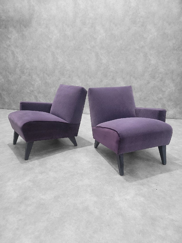 Mid Century Modern Jens Risom Split Single Arm Lounge Chairs- Set of 2 - 7