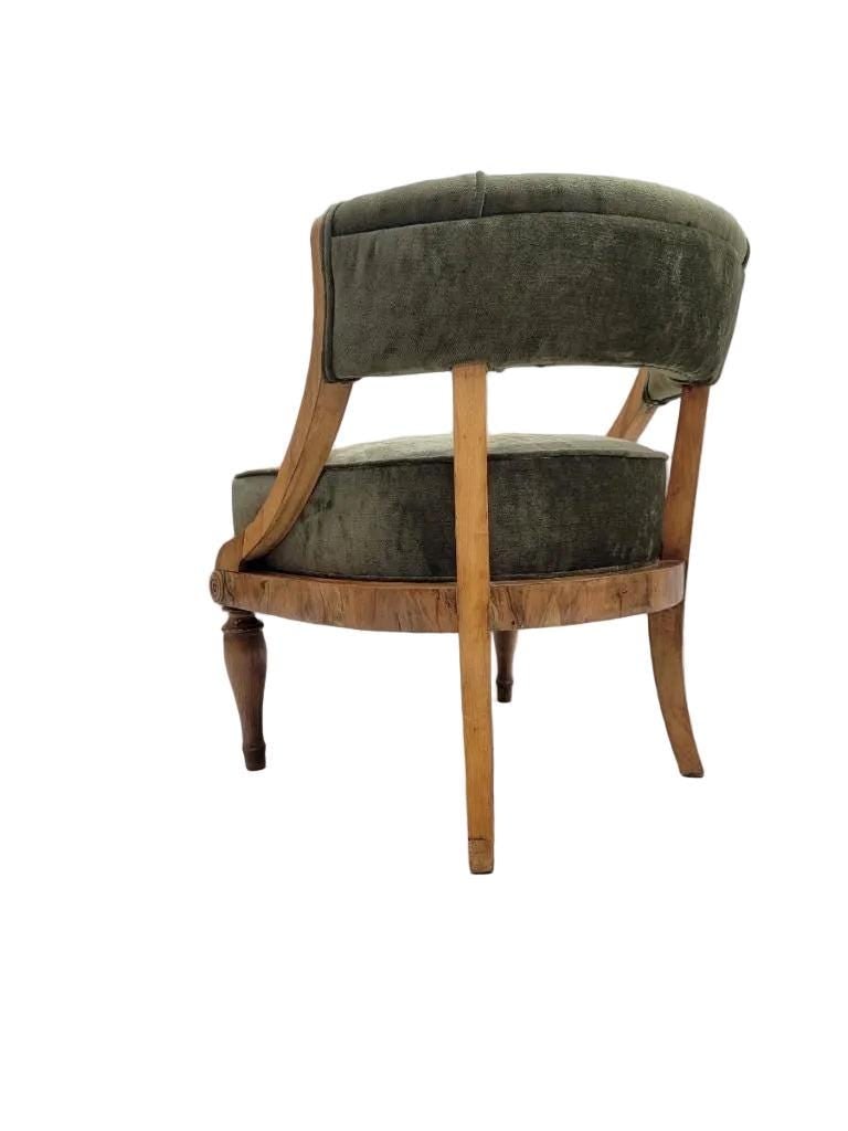 Antique Austrian Biedermeier Burled Accent Chair - 3