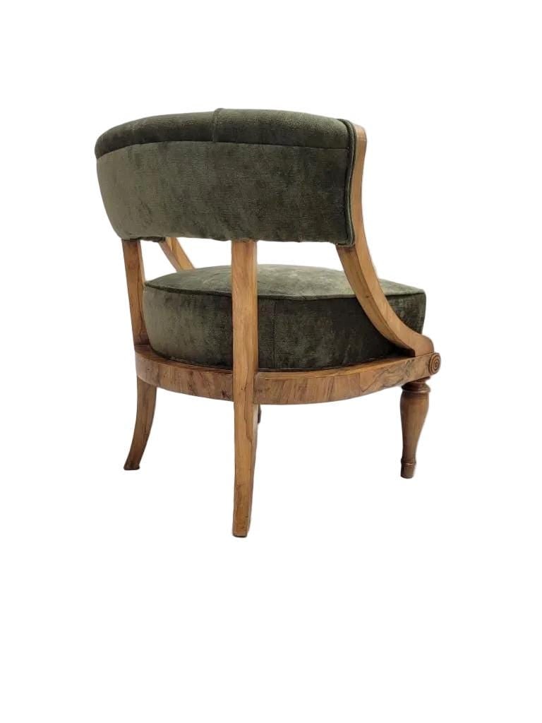 Antique Austrian Biedermeier Burled Accent Chair - 5
