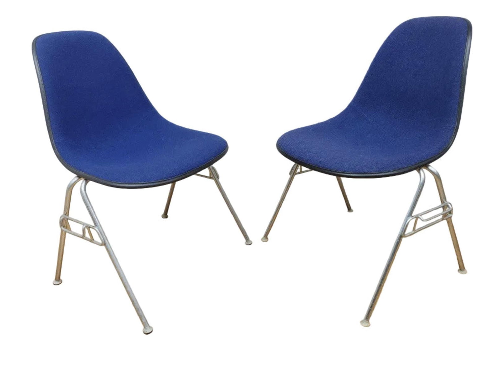 Mid Century Modern Herman Miller Shell Dining Chairs in Blue - Set of 4 - 6