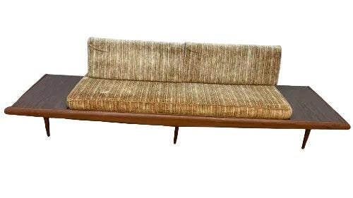 Mid Century Modern Adrian Pearsall Oak Daybed Sofa with Floating End Tables - 2