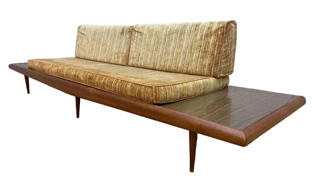 Mid Century Modern Adrian Pearsall Oak Daybed Sofa with Floating End Tables - 5