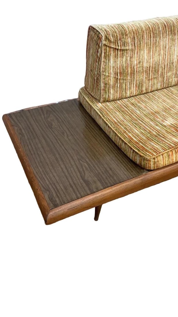 Mid Century Modern Adrian Pearsall Oak Daybed Sofa with Floating End Tables - 7