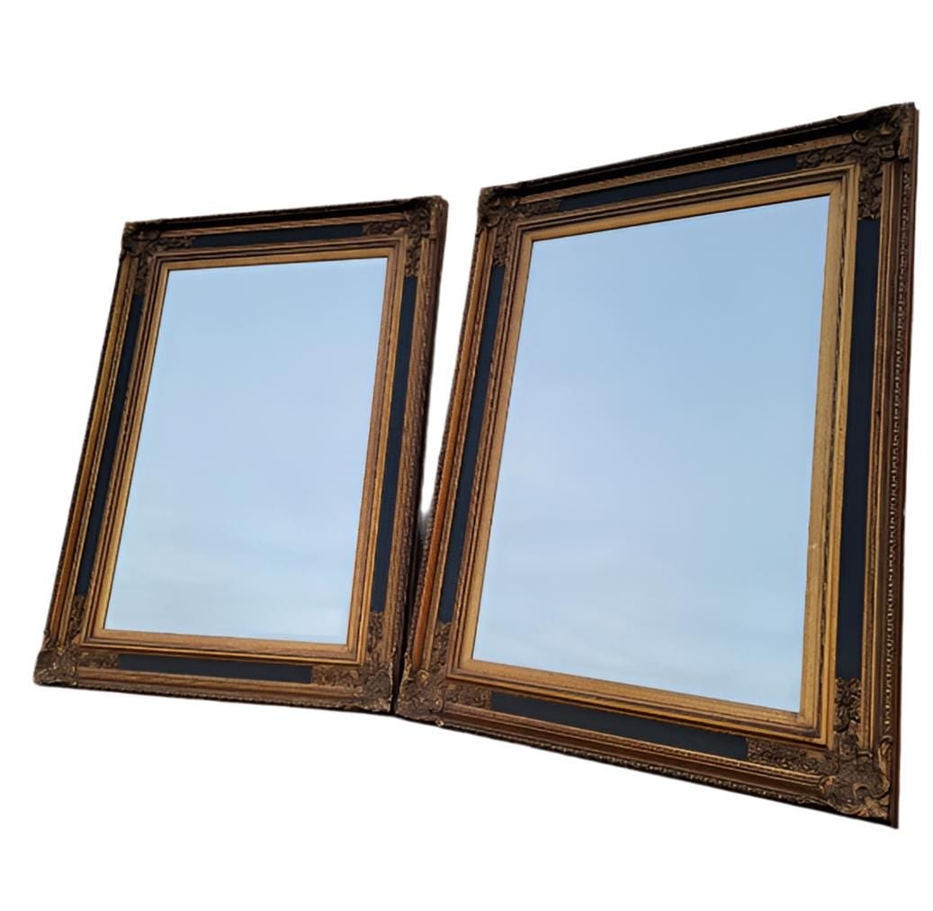 Vintage Colonial Baroque Style Wall Mirrors - Pair - 3