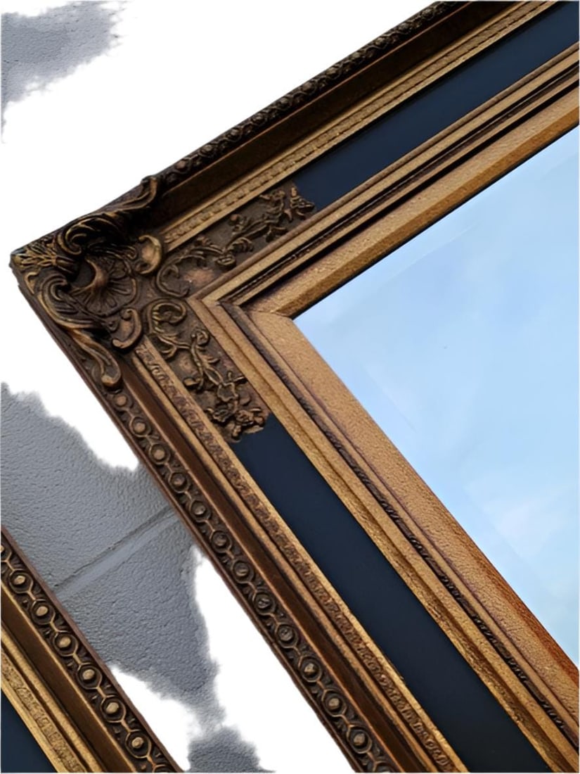 Vintage Colonial Baroque Style Wall Mirrors - Pair - 8