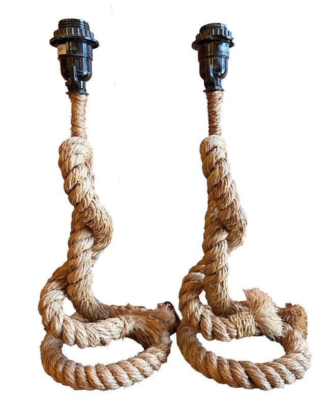 Vintage Nautical Style Rope Table Lamps - Pair - 8