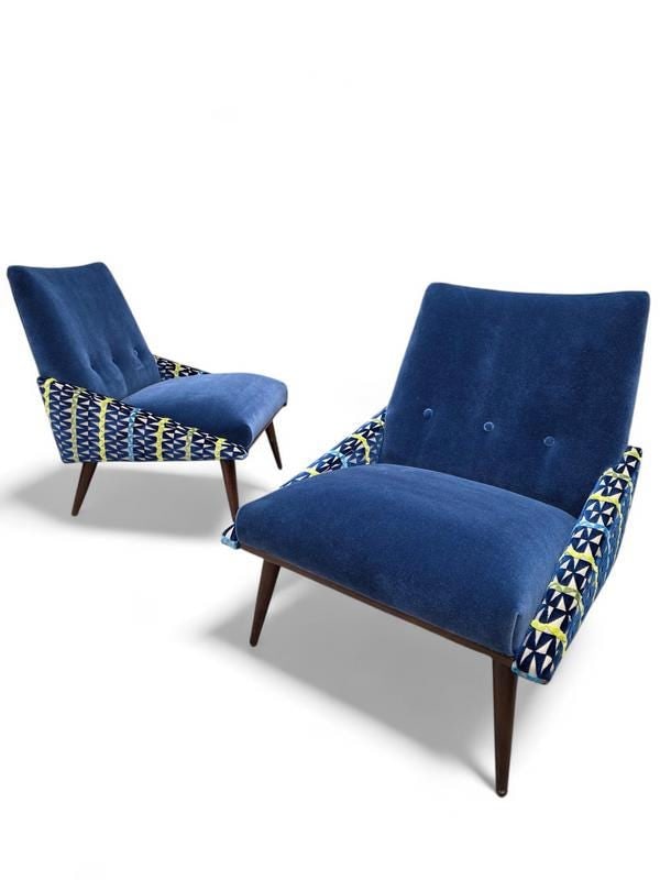 MCM Slipper Chairs by Kroehler Newly Reupholstered – Pair - 2