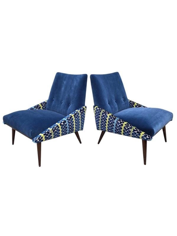 MCM Slipper Chairs by Kroehler Newly Reupholstered – Pair - 5