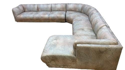 Vintage Postmodern L Shaped Sectional Sofa By Bernhardt for Reupholstery - 2