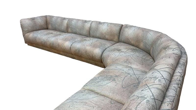 Vintage Postmodern L Shaped Sectional Sofa By Bernhardt for Reupholstery - 8