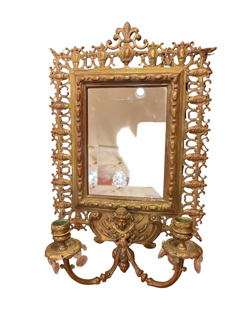 Antique Victorian Style Figural Wall Mirror Candle Sconces (1 of 5)