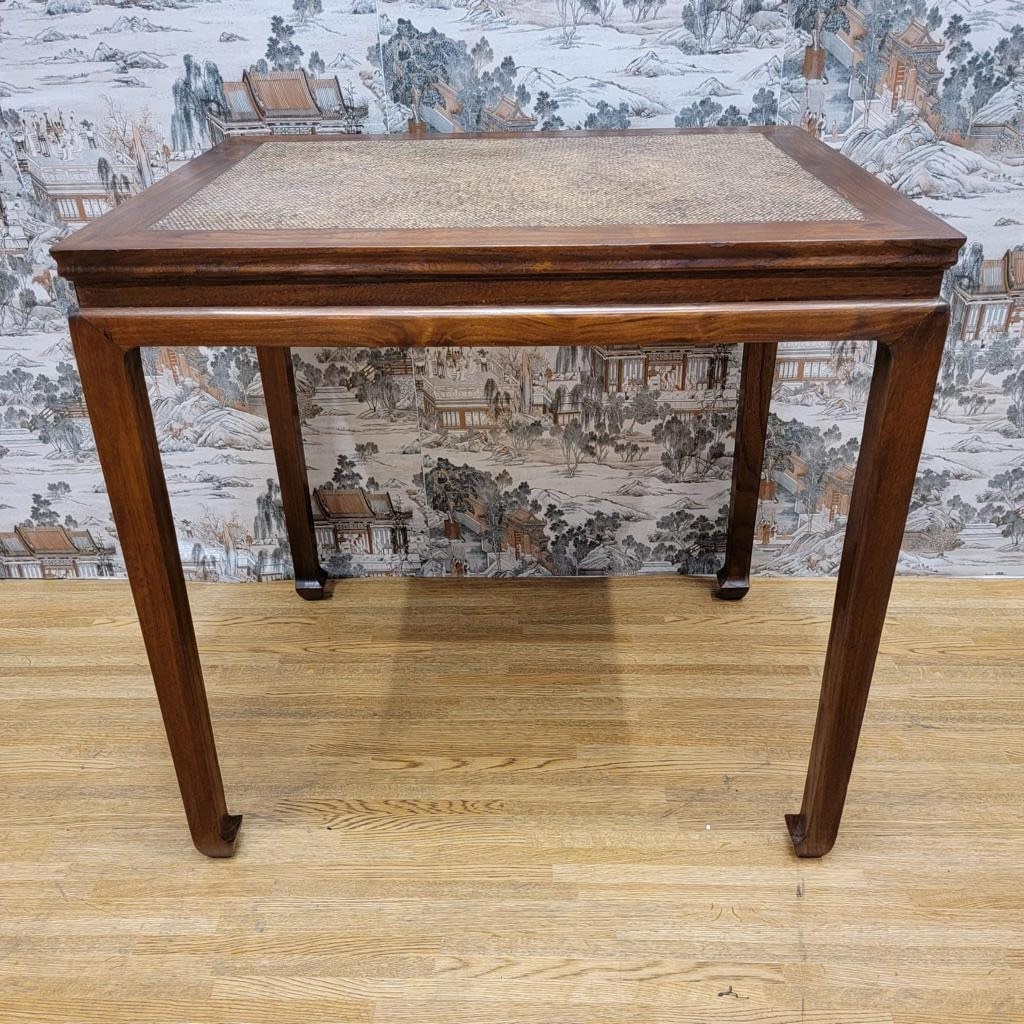 Vintage Shanxi Province Elmwood Wicker Rattan End/Side Tables - Set of 3 - 8