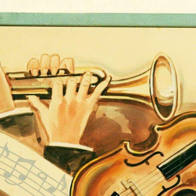Carlo of Hollywood "Jazz Band" Watercolor Painting - 4