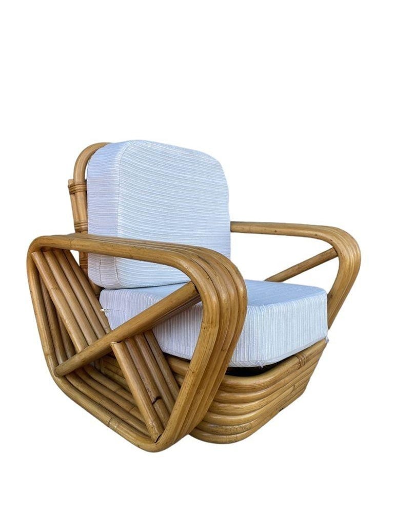 Restored Mid-century Child Size 4-Strand Square Pretzel Rattan Lounge Chair, Pai - 2