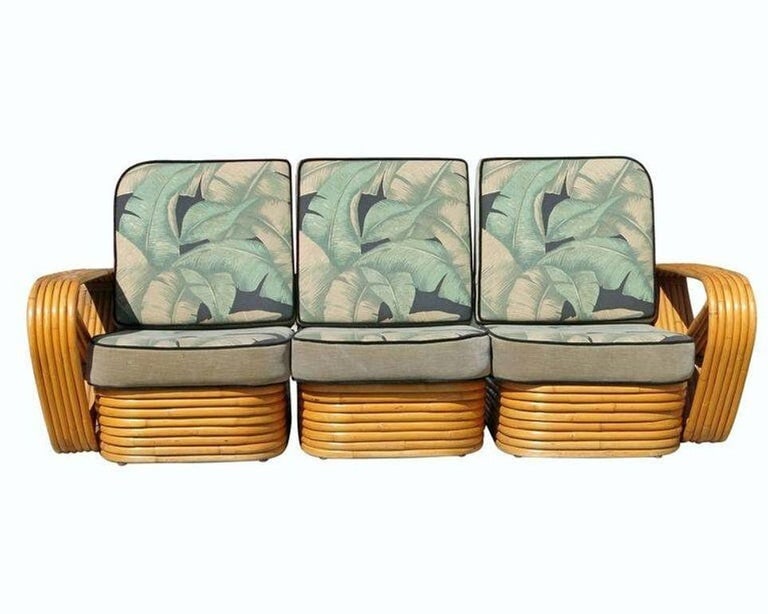 Restored Paul Frankl Style Six-Strand Square Pretzel 3 Seater Sectional Sofa - 2