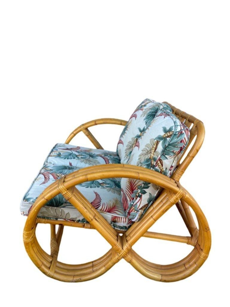 Restored Mid-century Child Size 3-Strand Round Pretzel Rattan Living Room Set - 5