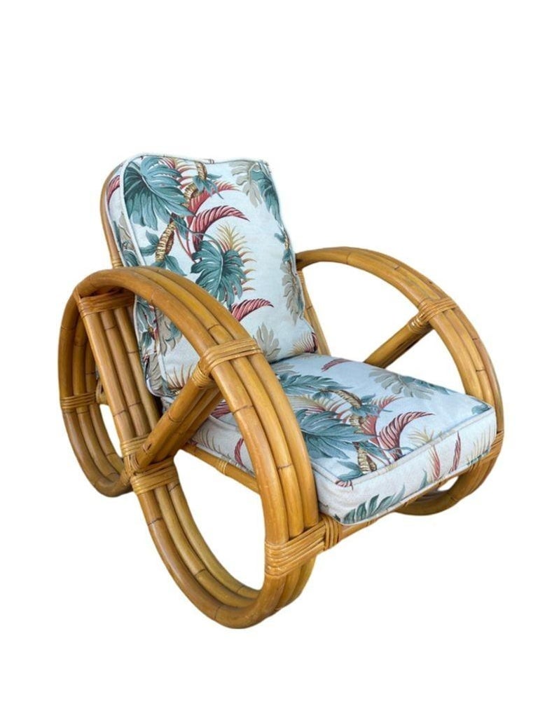 Restored Mid-century Child Size 3-Strand Round Pretzel Rattan Living Room Set - 6