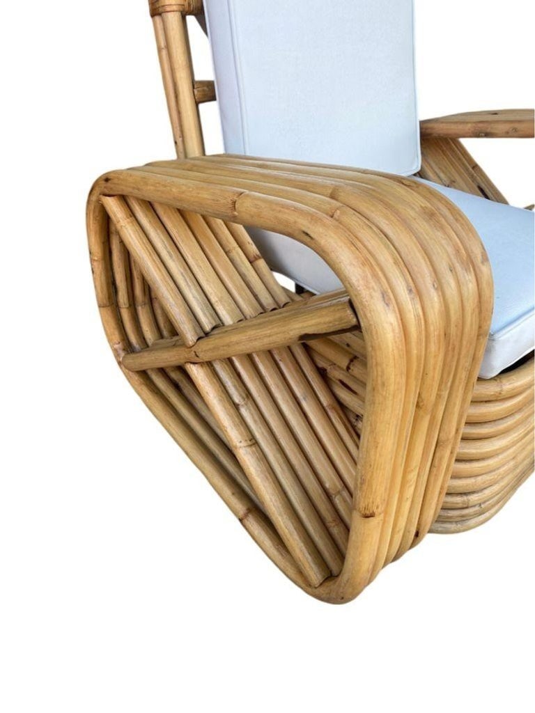 Restored Child Size Six-Strand Square Pretzel Rattan Lounge Chair, Pair - 3