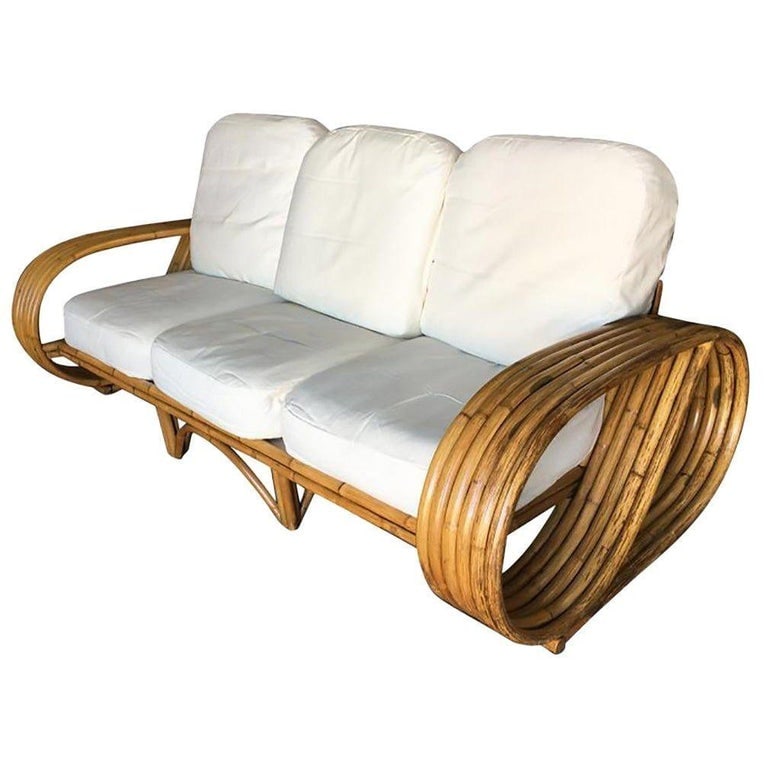 Restored 6-Strand "Speed" 3-Seat Sofa With Arched Base - 3