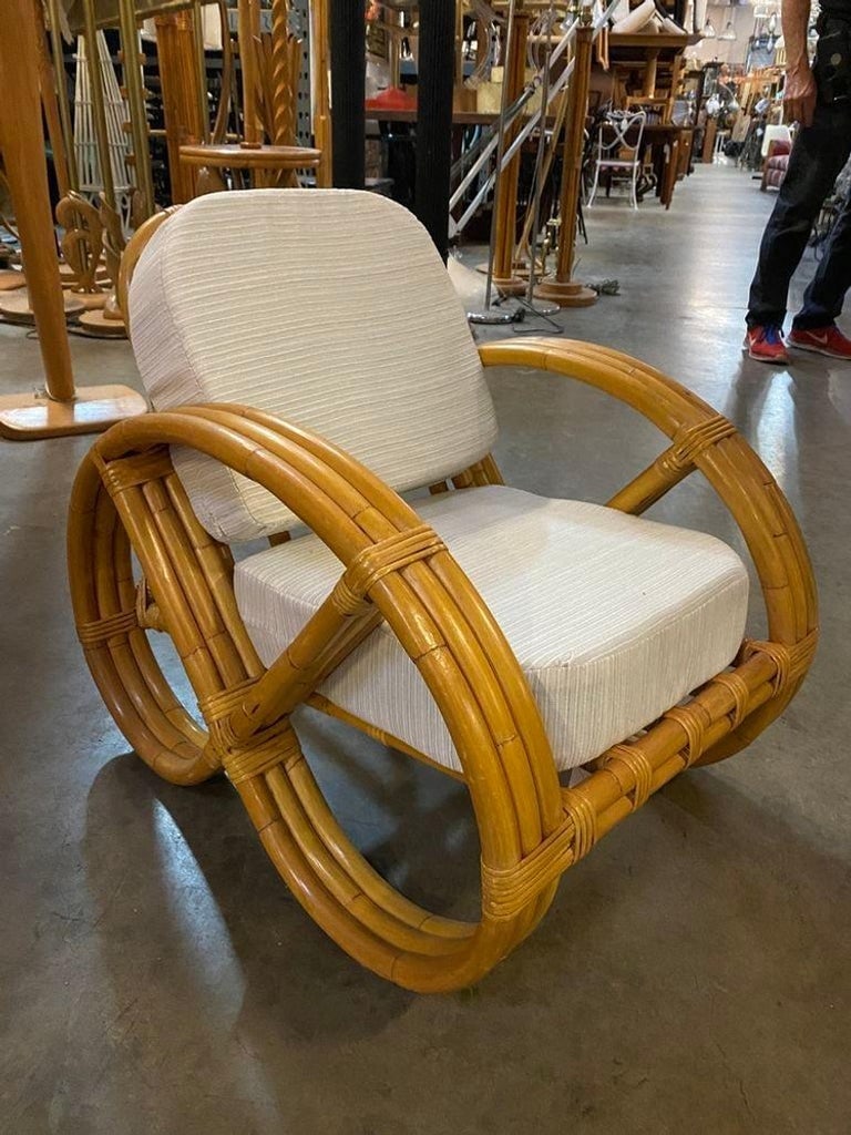 Restored Child Size 3-Strand Round Full Pretzel Rattan Sofa & Lounge Chair - 4