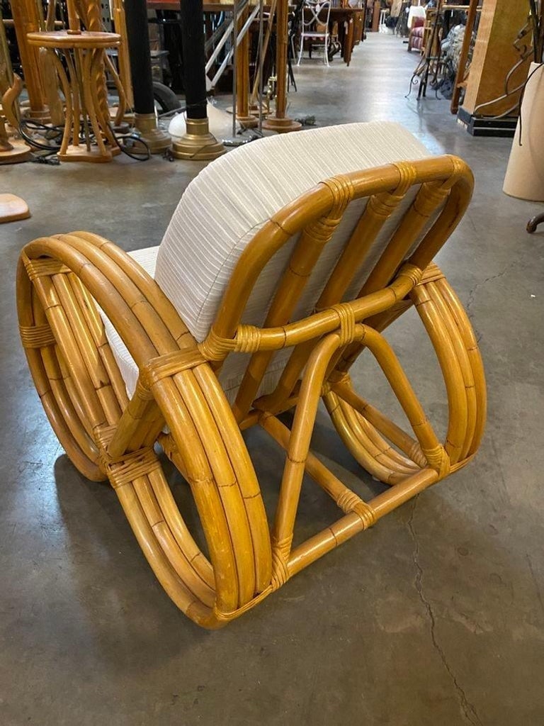 Restored Child Size 3-Strand Round Full Pretzel Rattan Sofa & Lounge Chair - 7