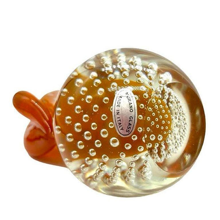 Alfredo Barbini Bullicante Aventurine Murano Glass Pear Scupture - 6
