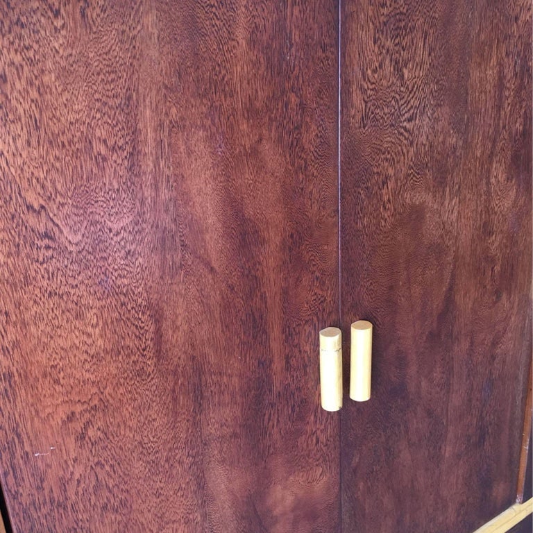 Rare Restored Bespoke Rattan & Mahogany Armoire - 10
