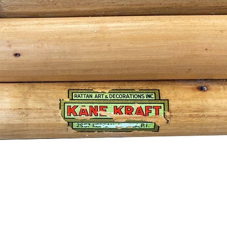Restored Mid-century Stacked Rattan & Mahogany Highboy Dresser by Kane Kraft - 8
