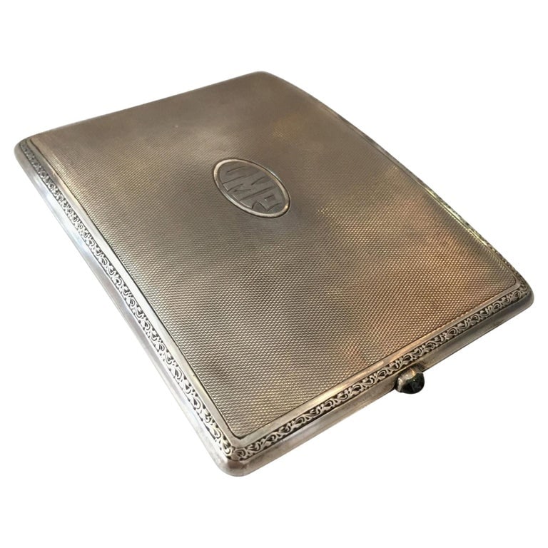 German Sterling Silver Cigarette Case with a Sapphire Stone (1 of 9)