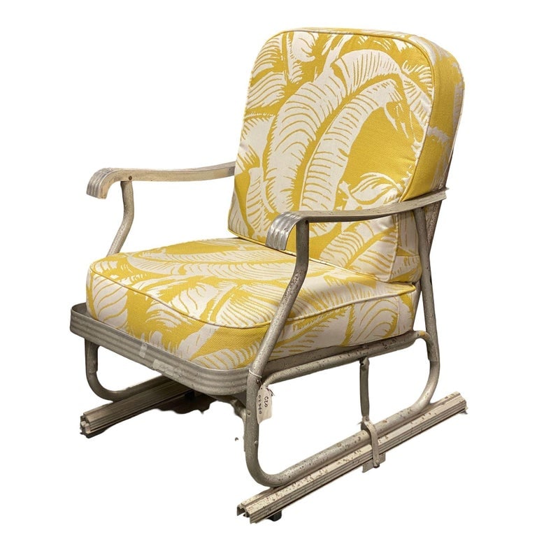 Mid-Century Aluminum Patio/Outdoor Lounge Chair w/ Ski Legs - 3