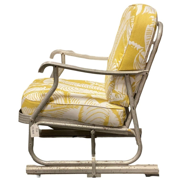 Mid-Century Aluminum Patio/Outdoor Lounge Chair w/ Ski Legs - 4