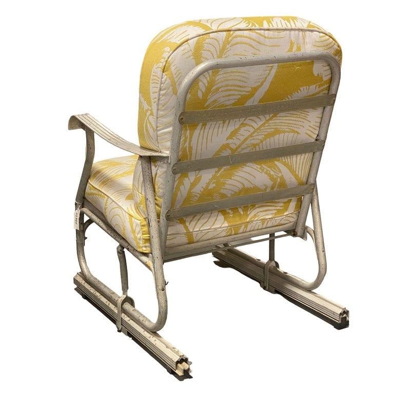 Mid-Century Aluminum Patio/Outdoor Lounge Chair w/ Ski Legs - 5