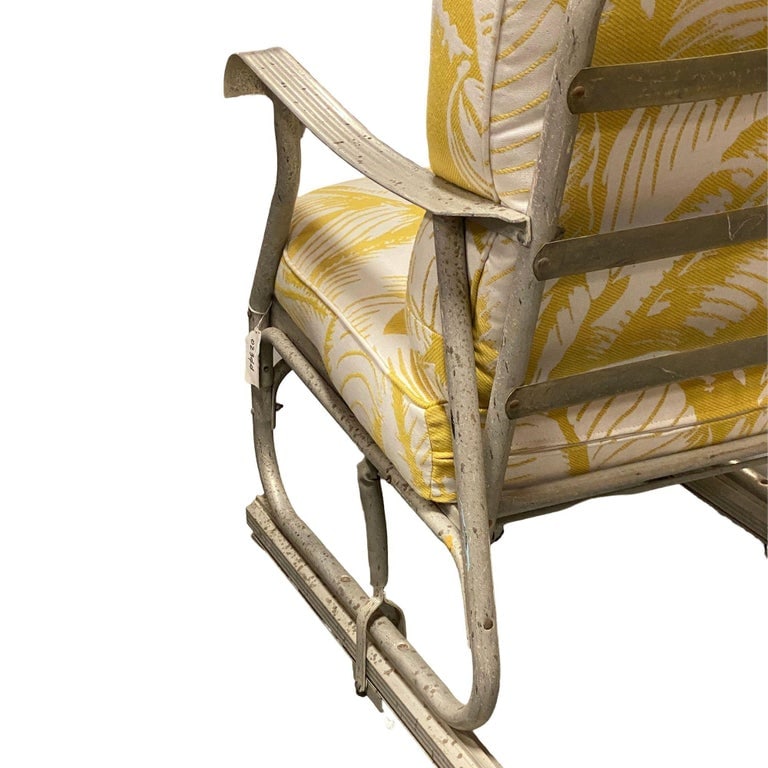 Mid-Century Aluminum Patio/Outdoor Lounge Chair w/ Ski Legs - 7