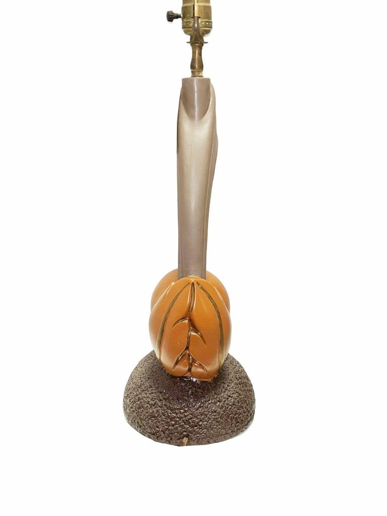Mid-Century Sculptural Art Pottery Lamp Pair, Circa 1950s - 4