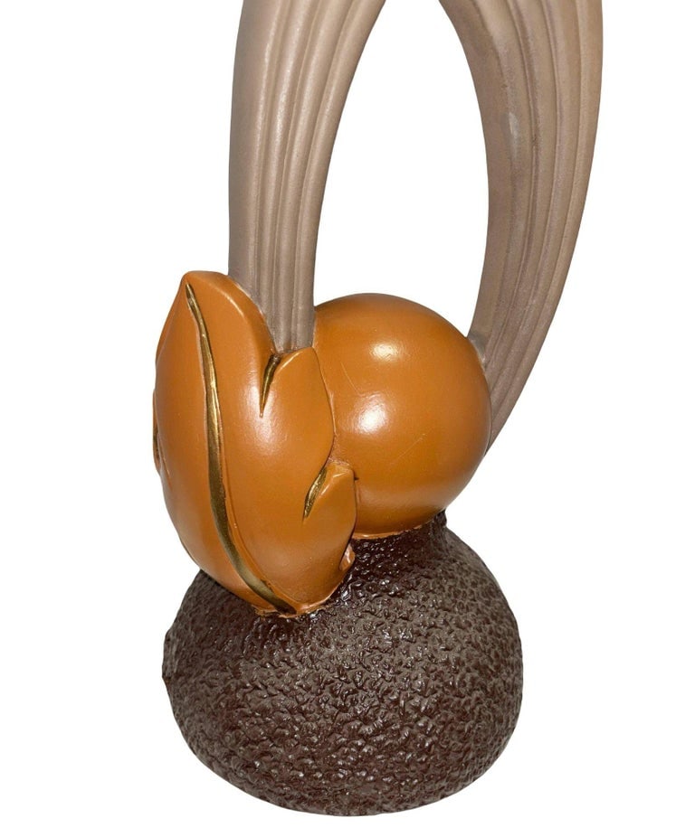 Mid-Century Sculptural Art Pottery Lamp Pair, Circa 1950s - 5