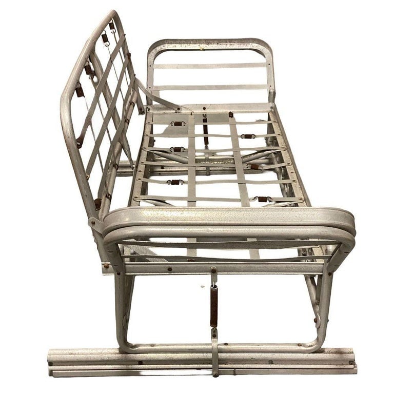Mid-century Aluminum Patio/Outdoor Sofa Lounge/Daybed w/ Scrolling Base - 4