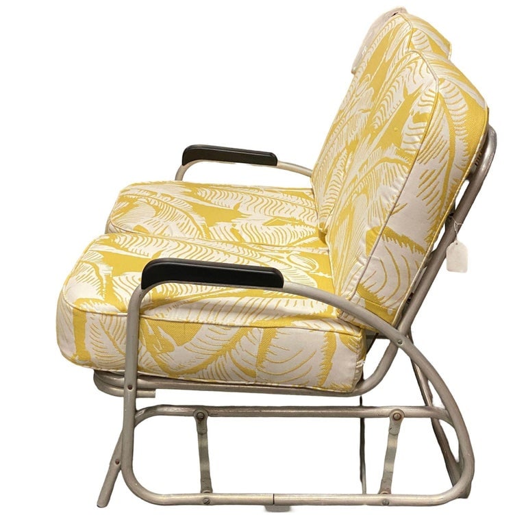 Aluminum Patio/Outdoor Sled Base Rocking Slider Settee w/ Speed Arms - 4