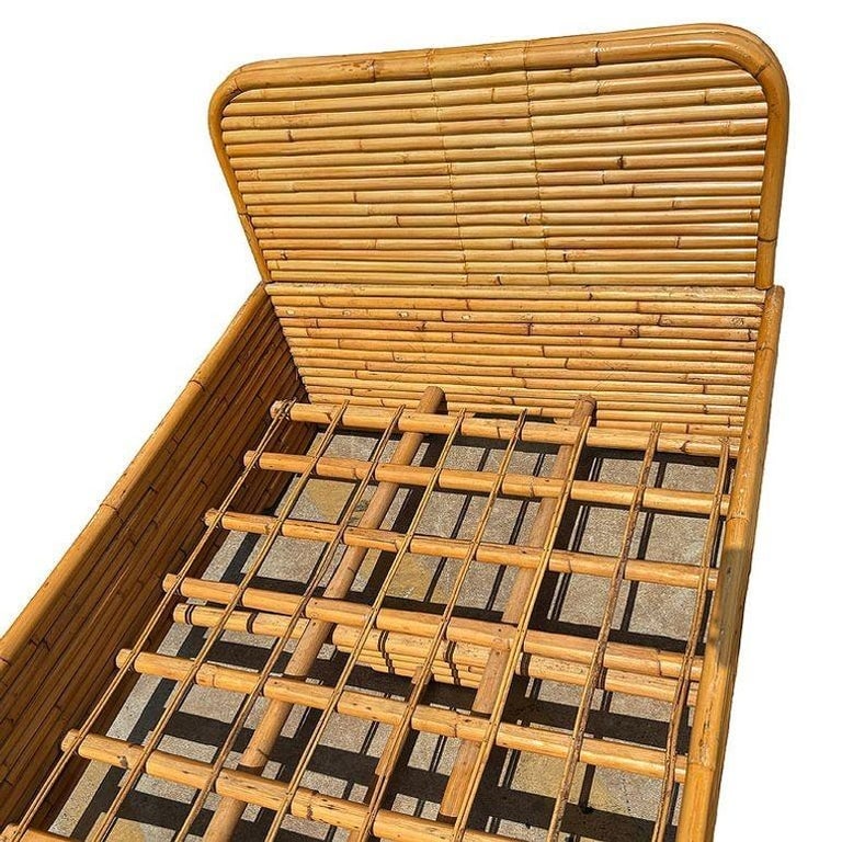 Restored Art Deco 15-Strand Stacked Rattan Bed TWIN Bed Frame Headboard, 2 Avail - 8