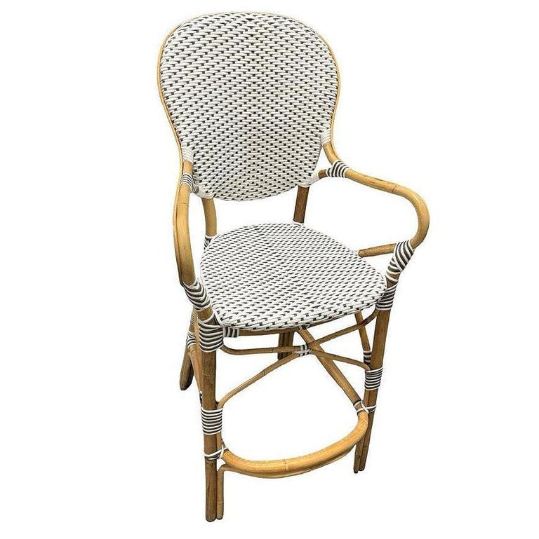 Set of 5 Danish Bistro "Isabell" Rattan Barstools w/ Woven Seat & Back by Sika D - 2