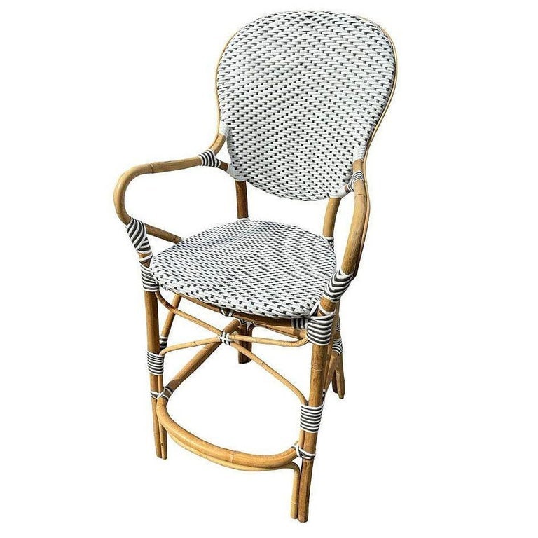 Set of 5 Danish Bistro "Isabell" Rattan Barstools w/ Woven Seat & Back by Sika D - 3
