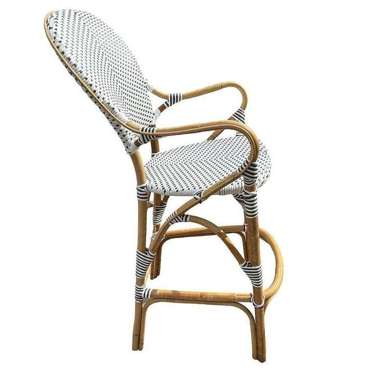 Set of 5 Danish Bistro "Isabell" Rattan Barstools w/ Woven Seat & Back by Sika D - 4