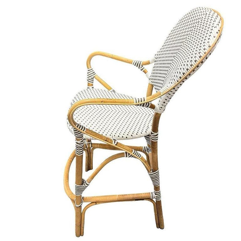 Set of 5 Danish Bistro "Isabell" Rattan Barstools w/ Woven Seat & Back by Sika D - 5