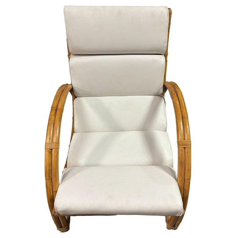Restored MCM Rattan Double-Strand Half Moon Arm Lounge chair - 2