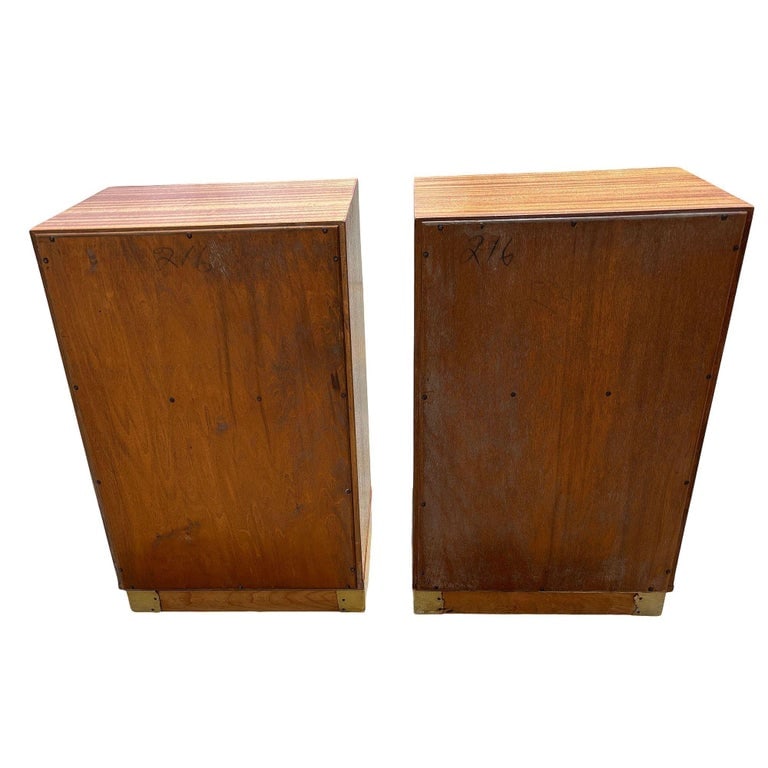 Pair of Teak and Mahogany Mid Century Nightstands by Edward Wormley for Dunbar - 7