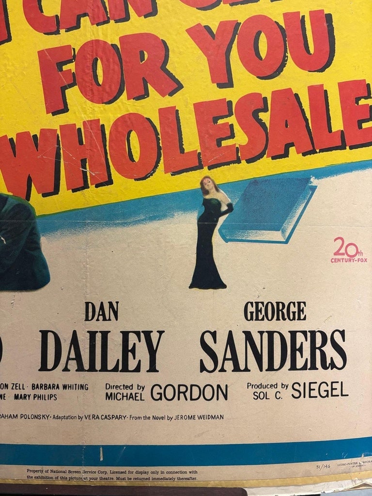 Original 1951 This Is My Affair, "I Can Get It For You Wholesale" Film Poster - 5