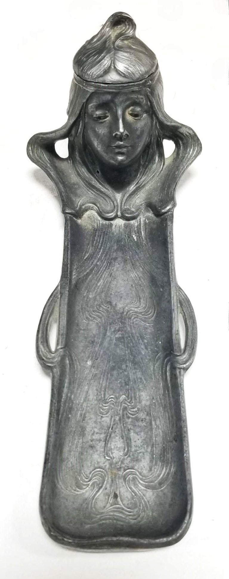 Early Century Art Nouveau Ink Well and Pen Holder - 2