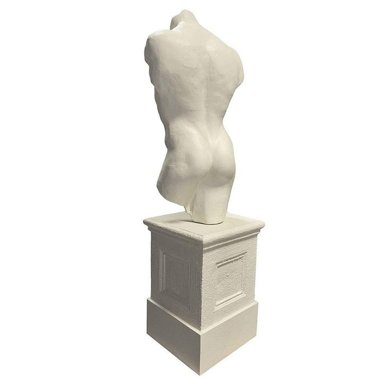 7' Tall Renaissance Style Male Bust Faux Marble Sculpture on Pedestal - 5