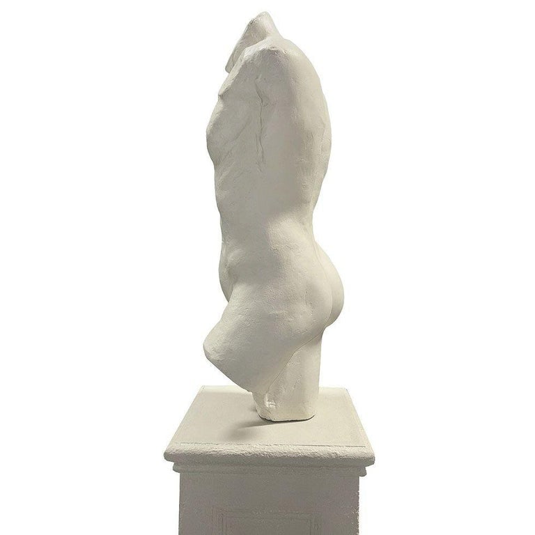 7' Tall Renaissance Style Male Bust Faux Marble Sculpture on Pedestal - 8