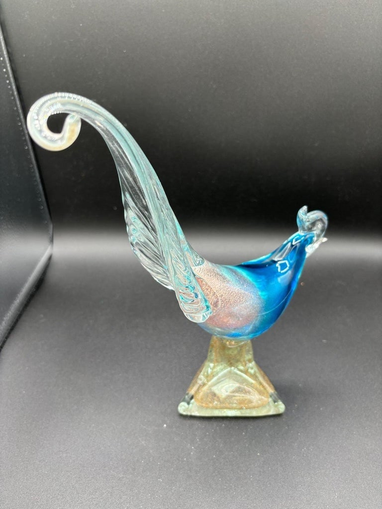 Mide-century Murano Pheasant Art Glass Sculpture attributed to Barovier & Toso - 12